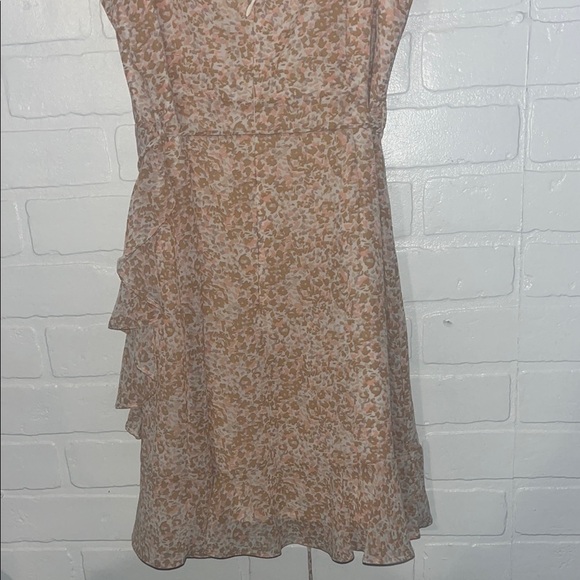 Twenty Ten Womens Mini Dress Pink and Beige Ruffle Sleeves Spring A-line Large - Picture 9 of 13